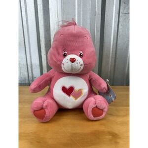 Vintage 2003 Care Bears Love-a-Lot Bear Sitting Pink Plush 12 Inch Nanco w/ Tag